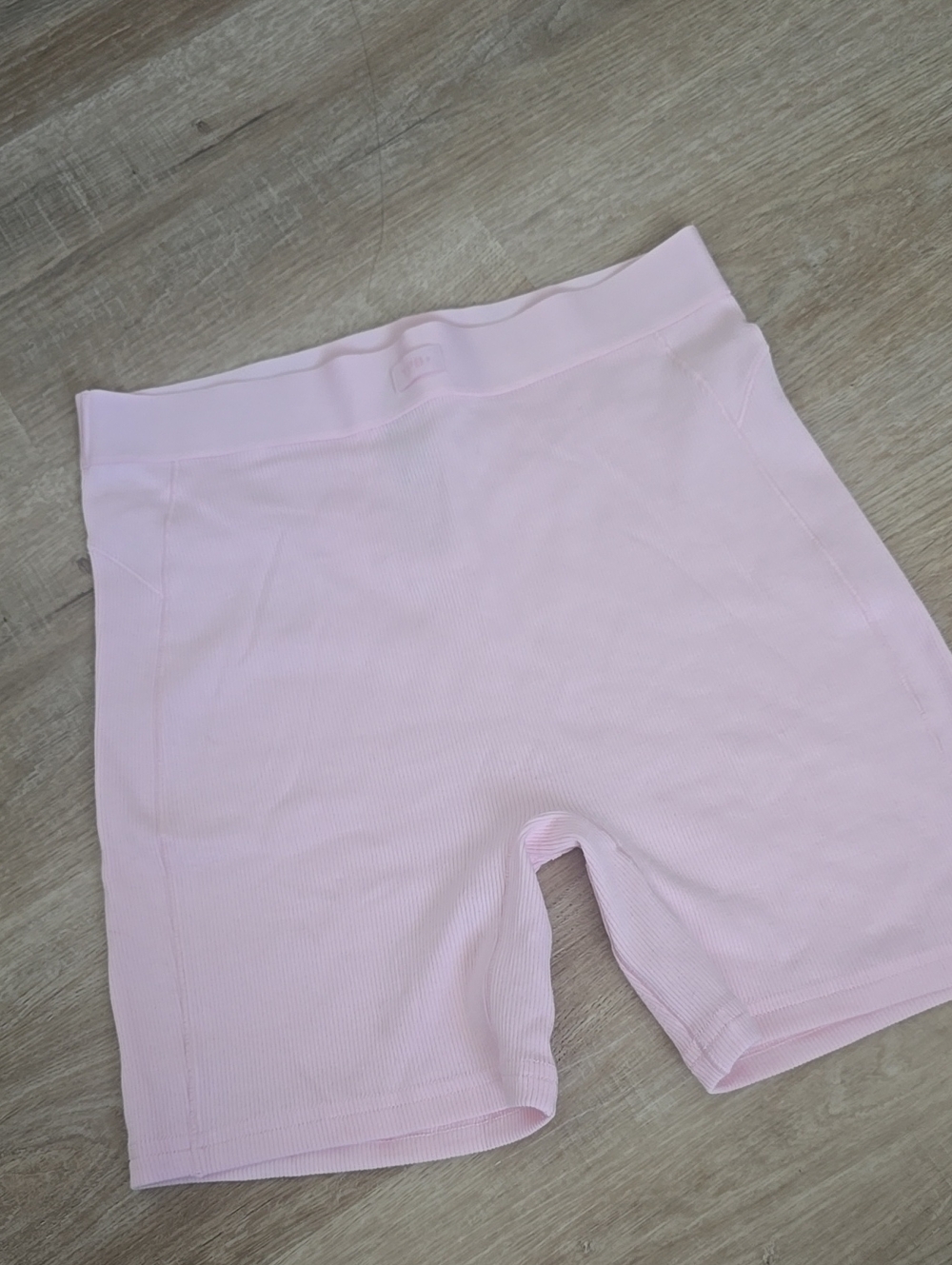Ribbed YPB Pink Biker Shorts